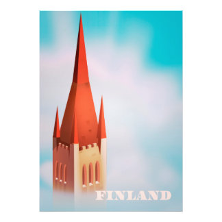 Foto Afiche de viaje de la iglesia de Finlandia