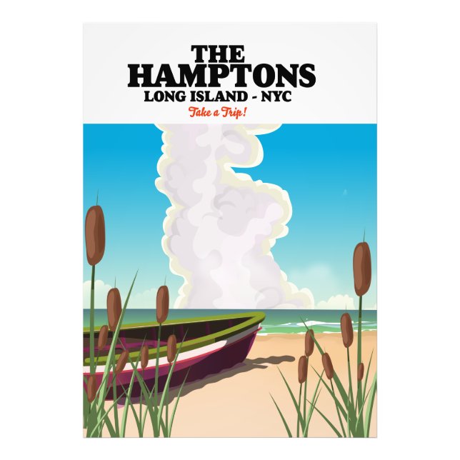 Foto Afiche de viaje de la Isla Hamptons Long NYC. (Frente)