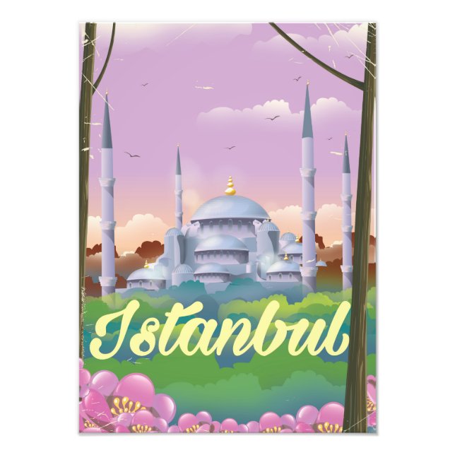 Foto Afiche de viaje de la mezquita azul de Estambul (Frente)