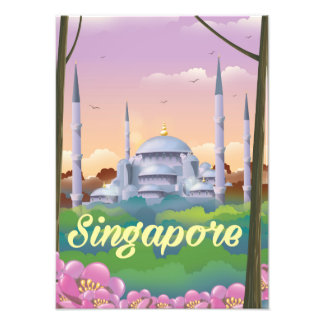 Foto Afiche de viaje de la mezquita de Singapur