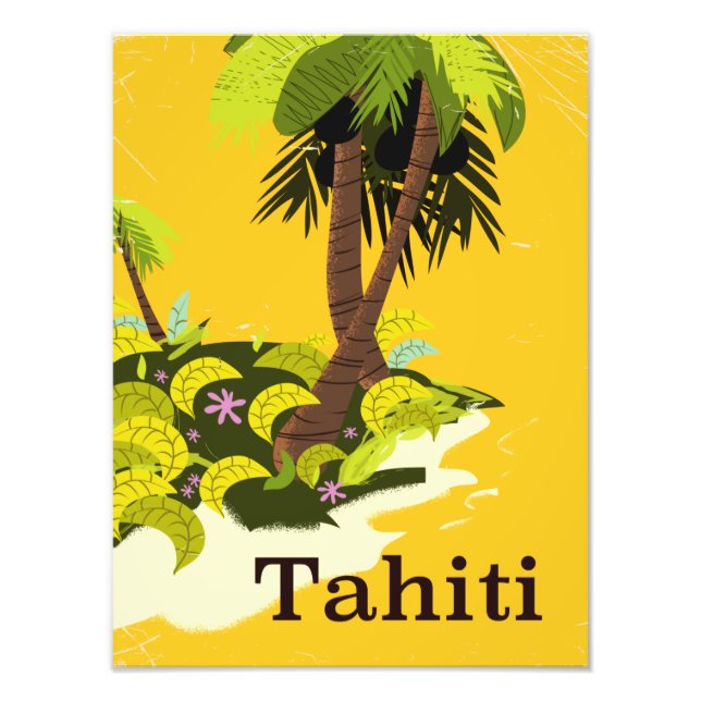 Foto Afiche de viaje de la Retro de Tahití (Frente)