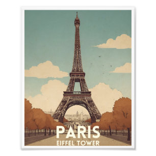 Foto Afiche de viaje de la Torre Eiffel de París póst