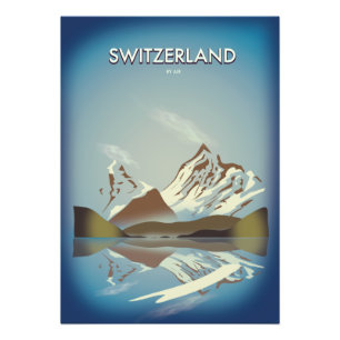 Foto Afiche de viaje de las montañas de Suiza