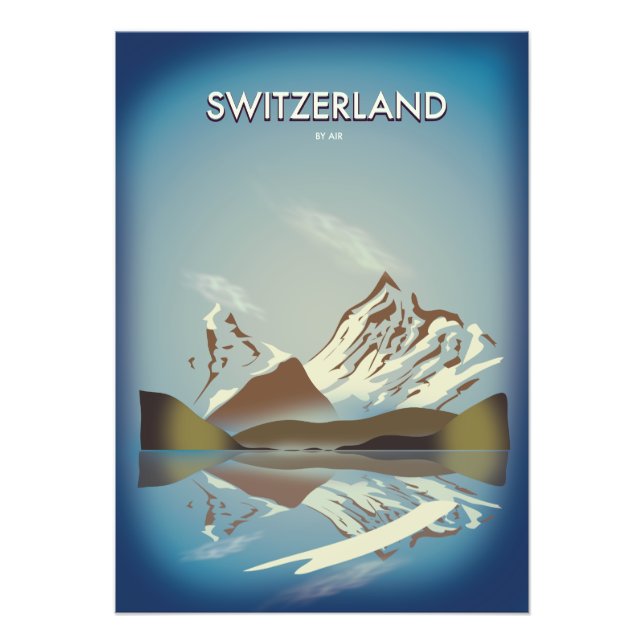 Foto Afiche de viaje de las montañas de Suiza (Frente)