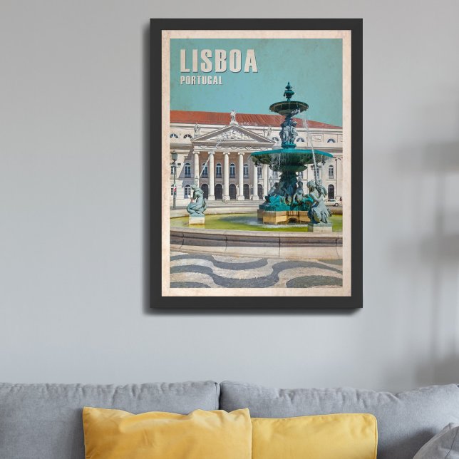 Foto Afiche de viaje de Lisboa Teatro D. Maria II, Port (Subido por el creador)