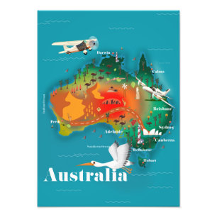 Foto Afiche de viaje de mapas de Australia