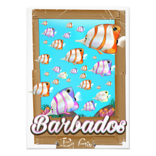 Foto Afiche de viaje de peces tropicales de Barbados
