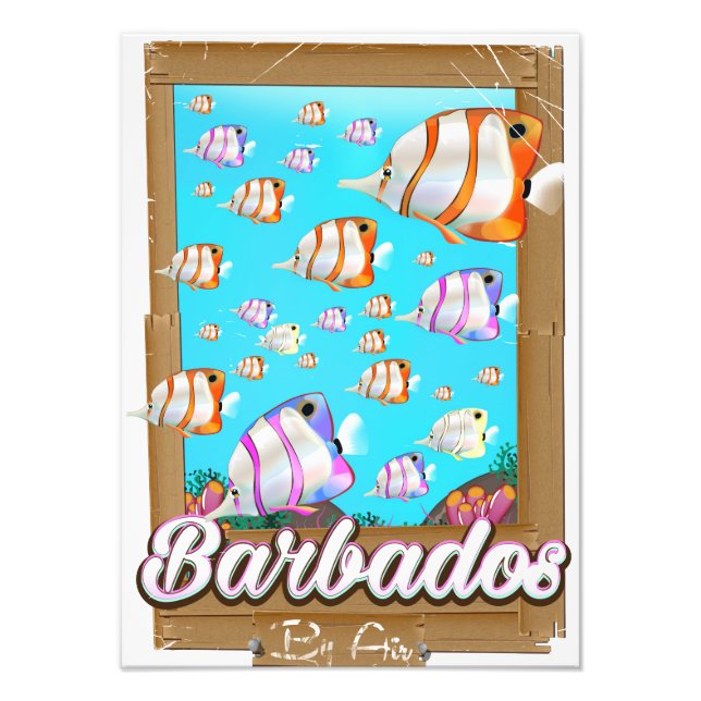 Foto Afiche de viaje de peces tropicales de Barbados (Frente)