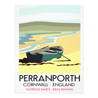Foto Afiche de viaje de Perranporth Cornwall Seaside.