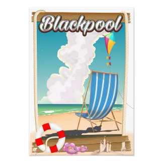 Foto Afiche de viaje de playa de la playa de Blackpool