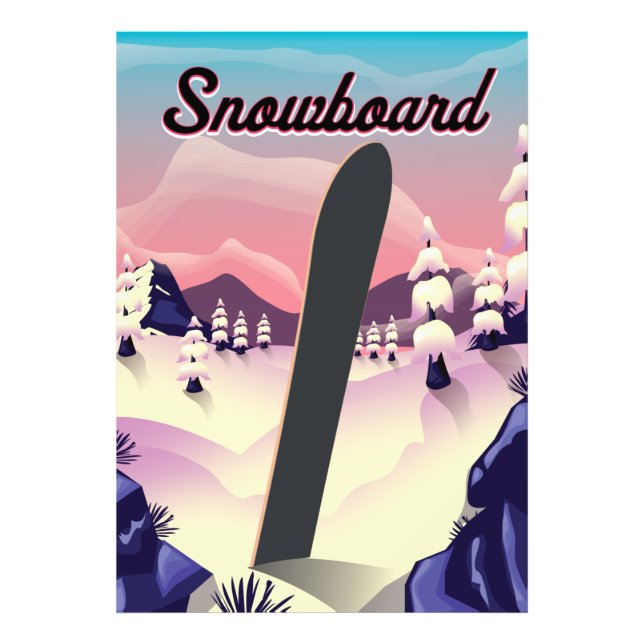 Foto Afiche de viaje de Snowboard (Frente)