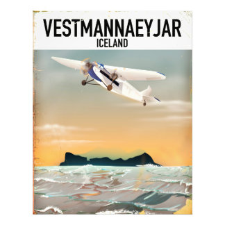 Foto Afiche de viaje de Vestmannaeyjar Islandia.