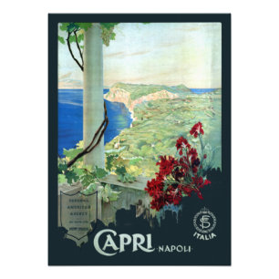 Foto Afiche de viaje de Vintage Capri Napoli Italia