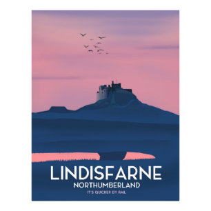 Foto Afiche de viaje del castillo de Lindisfarne Northu