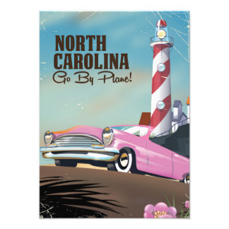 Foto Afiche de viaje del faro de Carolina del Norte