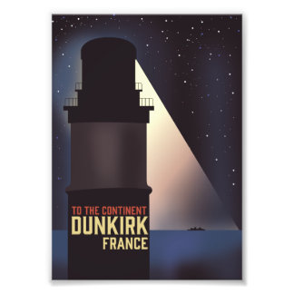 Foto Afiche de viaje del faro Dunkerque. Café gigante M