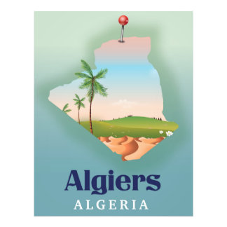 Foto Afiche de viaje del Mapa de Argel