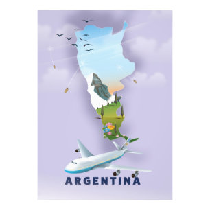 Foto Afiche de viaje del Mapa de Argentina