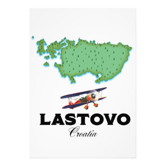 Foto Afiche de viaje del mapa de Croacia de Lastovo.
