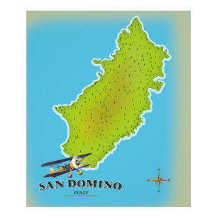 Foto Afiche de viaje del mapa de Elba Italia