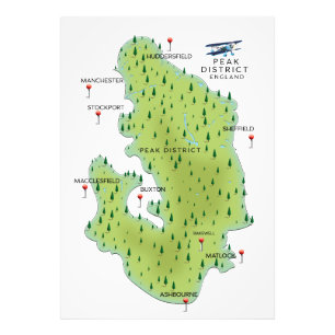 Foto Afiche de viaje del Mapa de Inglaterra de Cumbria.