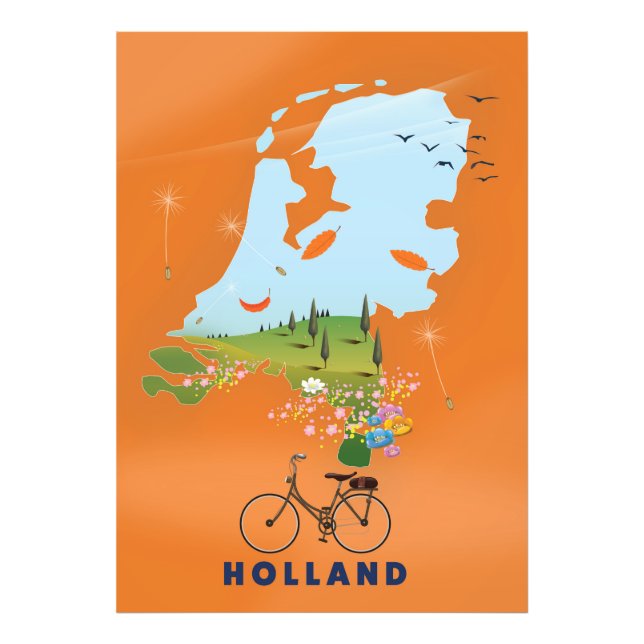 Foto Afiche de viaje del Mapa Holandés (Frente)