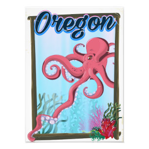 Foto Afiche de viaje del pulpo de Oregón.
