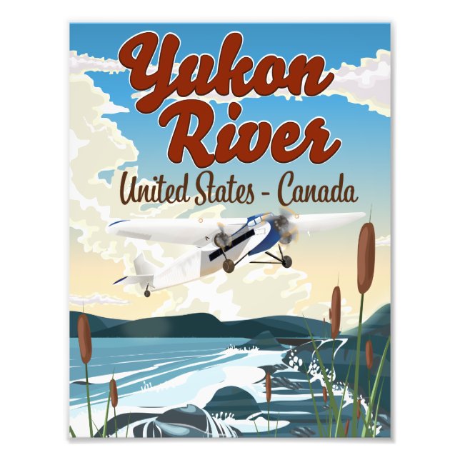 Foto Afiche de viaje del río Yukón Estados Unidos Canad (Frente)