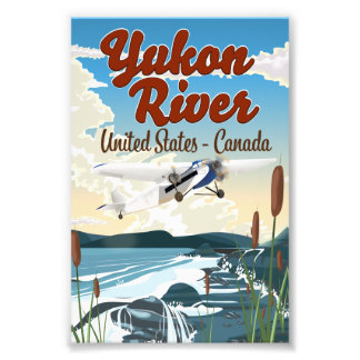 Foto Afiche de viaje del río Yukón Estados Unidos Canad