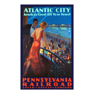 Foto Afiche de Viaje del Vintage Atlantic City Railroad