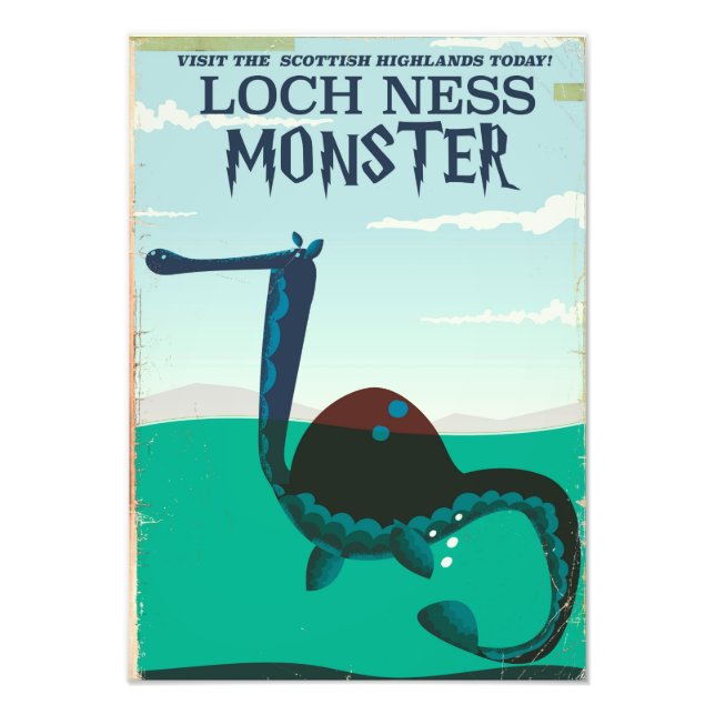 Foto Afiche de viaje divertido de Loch Ness Monster (Frente)