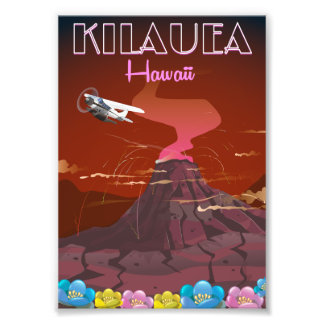 Foto Afiche de viaje en avión de Kilauea Hawaii