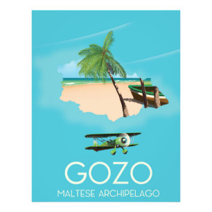 Foto Afiche de viaje en el Mapa del archipiélago maltés