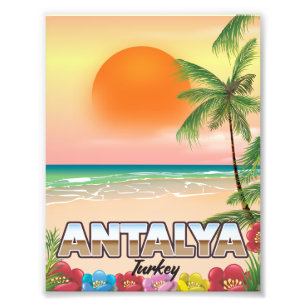 Foto Afiche de viaje en la playa de Antalya Turkey