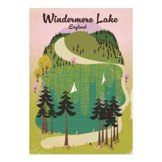 Foto afiche de viaje en lago windermere