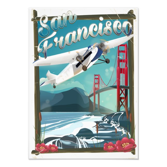 Foto Afiche de viaje en vuelo de San Francisco (Frente)