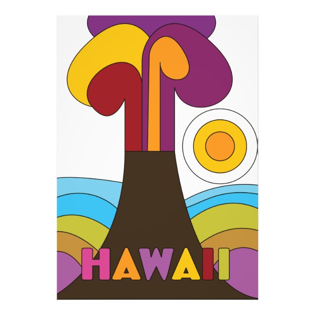 Foto Afiche de viaje estilo Hawaii Vintage 1960 (Frente)