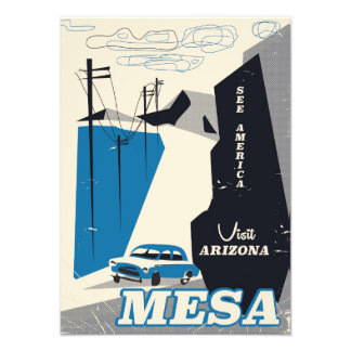 Foto Afiche de viaje estilo marrón de Mesa Arizona