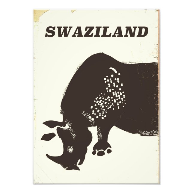 Foto Afiche de viaje estilo Rhino de Suazilandia (Frente)
