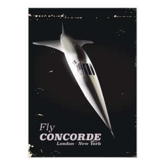 Foto Afiche de viaje estilo vintage de Fly Concorde
