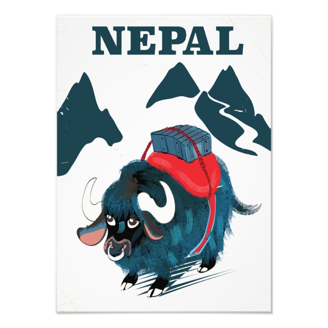 Foto Afiche de viaje estilo Yak de Nepal (Frente)