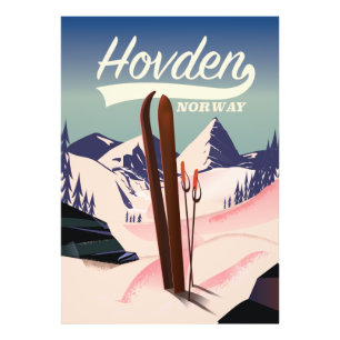 Foto Afiche de viaje para esquiar de Hovden.