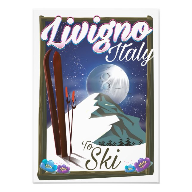 Foto Afiche de viaje para esquiar de Livigno Italy (Frente)