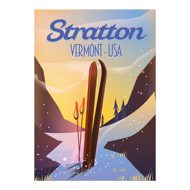 Foto Afiche de viaje para esquiar de Stratton Vermont (Frente)