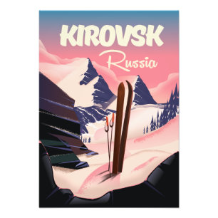 Foto Afiche de viaje para esquiar en Kirovsk Rusia