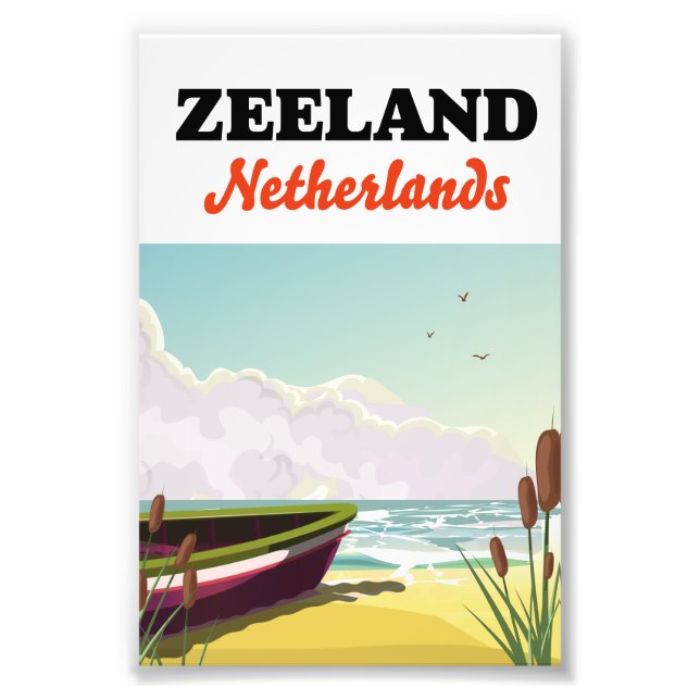 Foto Afiche de viaje por la playa de los Países Bajos (Frente)