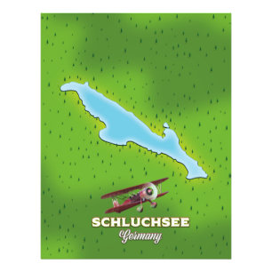 Foto Afiche de viajes del mapa de Alemania de Schluchse