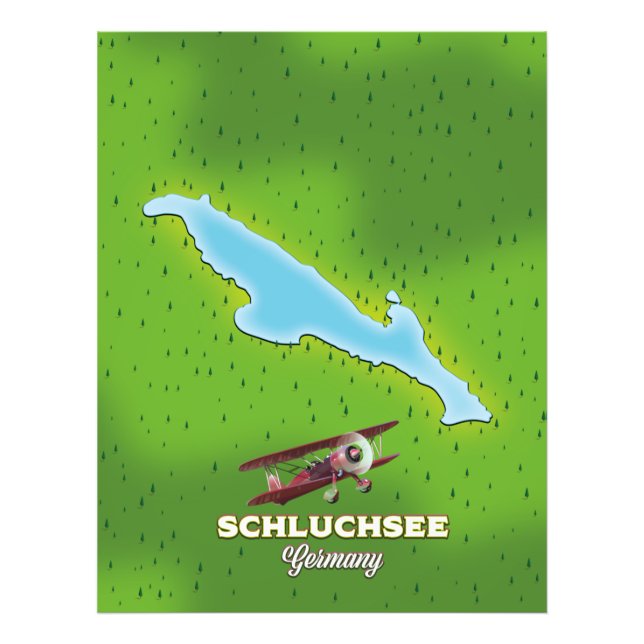 Foto Afiche de viajes del mapa de Alemania de Schluchse (Frente)