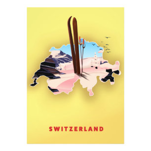 Foto Afiche de viajes en Ski de Suiza.