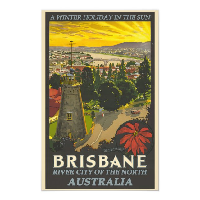 Foto Afiche vintage de Brisbane (Frente)